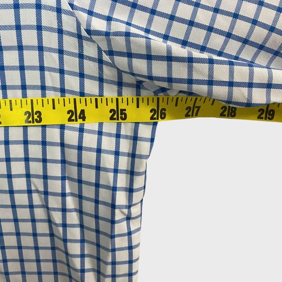 Peter Millar Dress Shirt Mens Large Blue Check Twill Button Down Long Sleeve - Picture 10 of 11